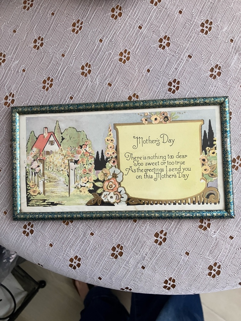 Mother's Day Decorative Wall Plaque in Teal and Gold